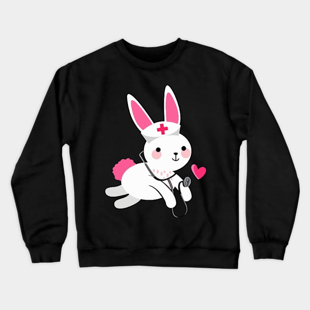 Bunny Nurse Happy Easter T-shirt Crewneck Sweatshirt by woodsqhn1